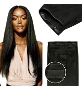 Lashey Invisi Edge Clip in Hair Extensions, 7pcs 110g 14 Inch Natural Black Seamless Clip in Hair...