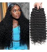 12A Deep Wave Human Hair Bundles 24 26 28 Inch Deep Curly Bundles Human Hair 100% Unprocessed Bra...