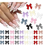 RODAKY 200PCS Bow Nail Charms 3D Colorful Bowknot Charms for Nail Art Design Resin Flatback Bow N...