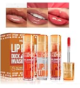 Bekoeen 3PCS Duck Plumping Lip Gloss,Plump Lip Gloss,High Pigmentation Shine Finish,Duck Plumping...