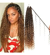 8 Packs Goddess Faux Locs Crochet Hair-24 Inch Boho Soft Locs Crochet Hair for Black Women (T27, ...