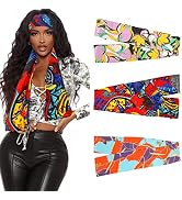 3 Pcs Colorful Edge Scarf Stain Edge Laying Scarf for Wigs Non Slip Hair Wrap Scarf for Women Sil...