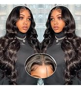 28 Inch Wear and Go Glueless Wig Human Hair 180% Density 5x5 HD Lace Closure Wigs Human Hair Glue...