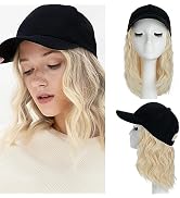 S-noilite Baseball Cap Wig with Curly Hair Extensions 8