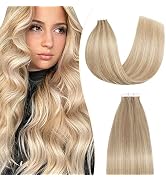 Tape in Hair Extentions Human Hair S-noilite 16 Inch Real Human Hair Extentions Tape in Hair #16P...