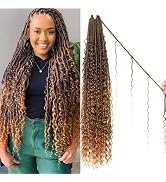8 Packs Goddess Faux Locs Crochet Hair-30 Inch Boho Soft Locs Crochet Hair for Black Women (T27, ...