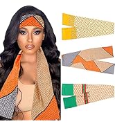 3 Pcs Colorful Edge Scarf Stain Edge Laying Scarf for Wigs Non Slip Hair Wrap Scarf for Women Sil...