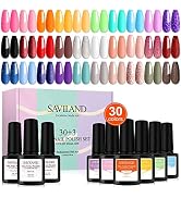 Saviland Gel Nail Polish Kit - 33PCS Gel Polish Kit Soak-off U V LED Nail Art Starter French Mani...