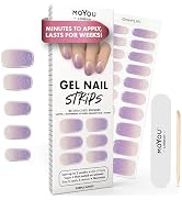 MOYOU LONDON Semi Cured Gel Nail Strips - 20 Pcs. Gel Nail Wraps for Salon-Quality Manicure - Wor...