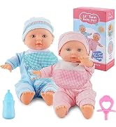 Toy Choi's Twin Baby Doll 12 inch Soft Body Baby Doll Set with Rompers and Hat Pacifier, Doll Bib...