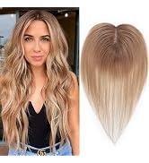 12 Inch Hair Toppers for Women Real Human Hair 360° Toppers No Bangs Upgrade Lace Base Hand Hair-...