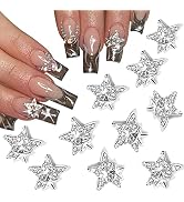 RODAKY 3D Alloy Star Nail Art Charms 10PCS Metal Star Nail Art Decoration with Rhinestones Shiny ...