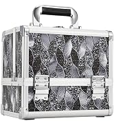 Joligrace Makeup Box 10 Inch Cosmetic Train Case for Women Travel Jewelry Organizer with Compartm...