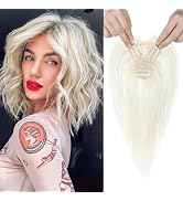 REECHO Hair Toppers for Women Real Human Hair, 10 inch Women Hair Toppers for Thinning Hair, 100 ...