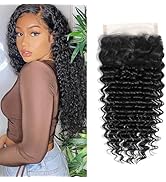 Deep Wave 6x6 Closure Natural Color Transparent Lace Closure Human Hair 1b Free Part Pre Plucked ...
