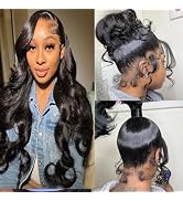 Aaliweya 360 HD Full Lace Front Wigs Human Hair 360 Body Wave Frontal Wigs for Women 180% Density...