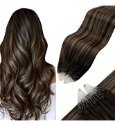 Hetto Microlink Hair Extensions Human Brown Microbead #2/8/2 Darkest to Light Brown Micro Link In...