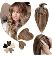 Benehair Silk Base Hair Topper Middle Part Top Hairpiece With Thin Fringe Toupee Hair for Women 1...