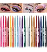 20 Colorful Eyeliner Pen Set, Eye Shadow Pencil, Pearl Eyeliner Kit Metallic Eyeliner Pencil Glit...