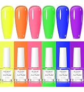 MIZHSE Neon Nail Polish: Summer Colors Finger Nail Polish Set Quick Dry Nail Polish 0.25oz Fluore...