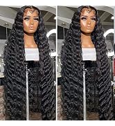 SUNTU Hair 30 Inch Water Wave Lace Front Wig Human Hair Pre Plucked with Baby Hair 13x4 Hd Lace F...