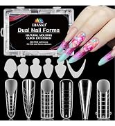EBANKU 288PCS Poly Extension Gel Dual Nail Forms Stiletto Coffin Acrylic Nail Tips for French Nai...