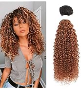 REMY HAIR Human Hair Bundles Ombre Kinky Curly Bundles Hair Extensions 1 Bundle T1b/30 Ombre Brow...
