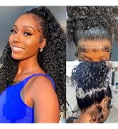 CIETSHF 360 Deep Wave Lace Front Wigs Human Hair 200 Density 360 Lace Front Wigs Human Hair Draws...