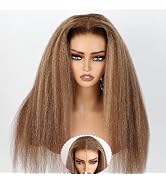 Domiso Ombre Wear and Go Glueless Wigs Human Hair Pre Plucked Pre Cut 4/27 Kinky Straight 6x4.6 H...