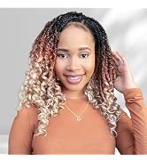 Fulcrum Goddess Box Braids Crochet Hair 12 Inch, 9 Packs Pre Looped Box Braids Crochet Hair For B...
