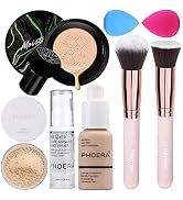 PHOERA Foundation Full Coverage Makeup, Mushroom Head Air Cushion CC Cream Natural Foundation, PH...