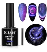 MIZHSE 9D Cat Eye Gel Nail Polish, Dual Colors Purple & Pink Magnetic Gel Polish with Magnet Stic...