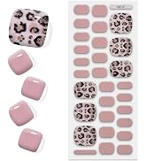 Semi Cured Gel Toenail Strips Glossy Gel Pedicure Stickers Long Lasting Gel Nail Pedi Strips Salo...