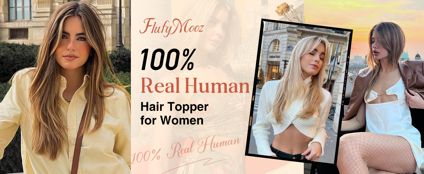 real human hair topper for women