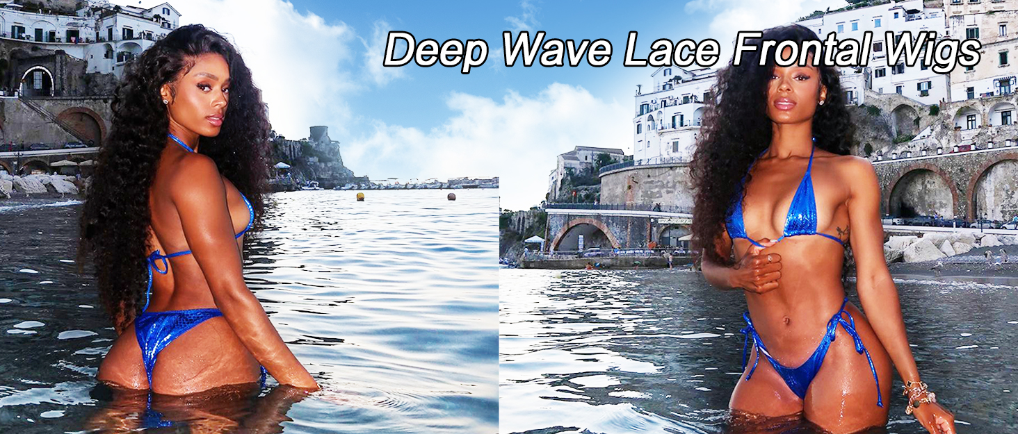 13x4 Deep Wave Lace Front Wigs Human Hair Pre Plucked 180 Density Brazilian Deep Wave Human Hair
