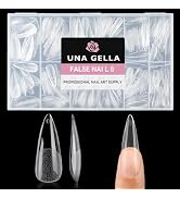 UNA GELLA Long Stiletto Gel Nail Tips Full Cover 312pcs Half Matte Stiletto Gel Tips x Press On N...