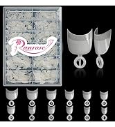 Ranrose Short Nail Tips- 600PCS Oval Half Cover False Tips 12 Sizes Round Acrylic Nails With Box
