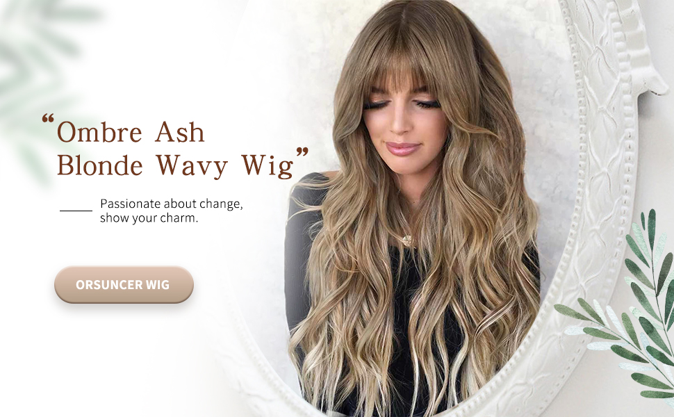 Long Ombre Ash Blonde Wavy Wig