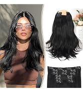KooKaStyle Clip in Hair Extensions Thick Long Straight Hair Hairpieces Upgrade Soft Lace Weft Lig...