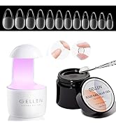 Gellen Gel Nail Kit Easy Nail Extension Set, 240Pcs Pre-Shaped Medium Almond Soft Gel Nail Tips 1...