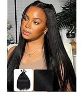 KLAIYI Yaki Straight Bundles Human Hair Weaves Unprocessed Real Virgin Hair Sew In Extensions 3 B...