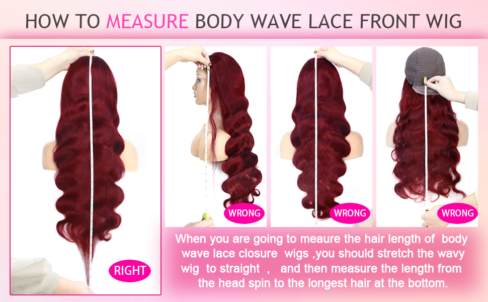 how to measure body wave lace front wig