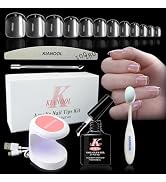 Gel X Nail Tips Square Acrylic Nail Kit, 552pcs Short Soft Gel Nail Tips Press On Nail Kit with U...