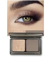 JUAAZIN Golden Champagne Shimmer Eyeshadow Matte Brown Double Colors Palette,High Pigment Eye Sha...
