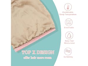 Silk Satin Bonnet Hair Wrap for Sleeping, 2 Pcs Adjustable Bonnets for Women