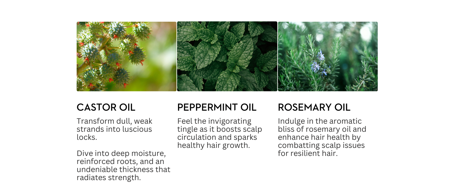 castor oil peppermint oil rosemary oil