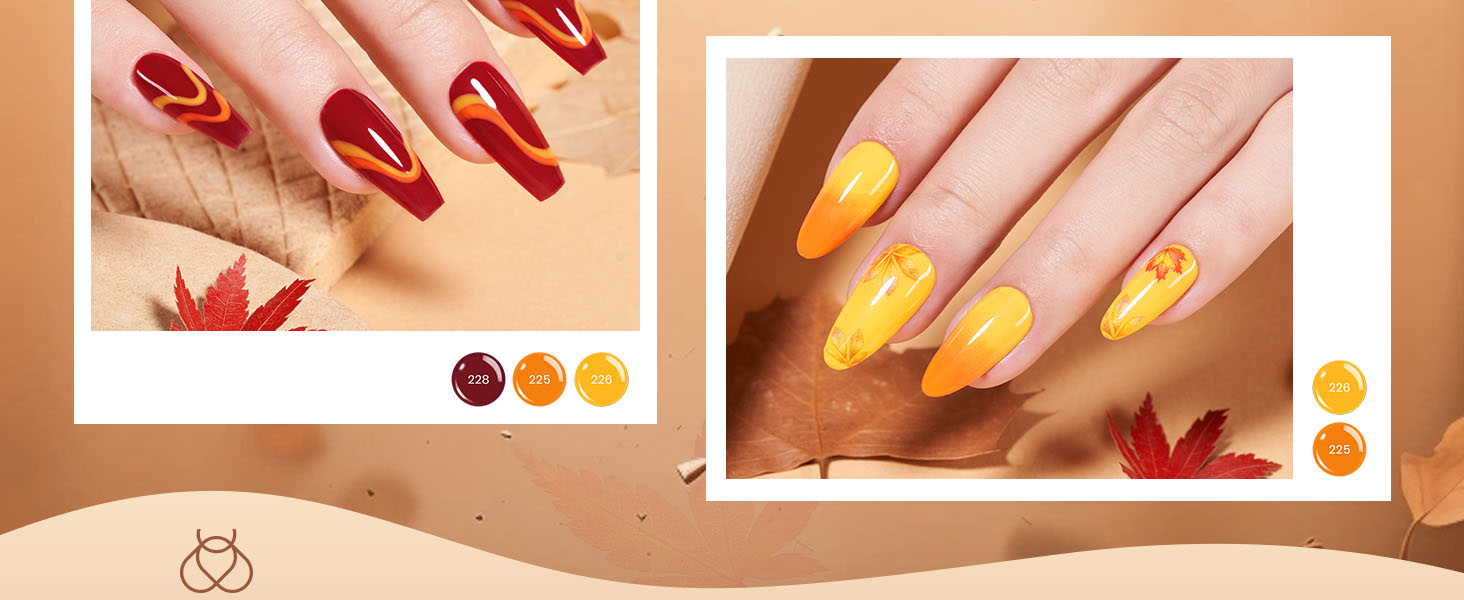 autumn gel nails