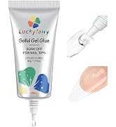Luckyfairy 40ml Super Strong Nail Glue Soft Solid Gel Nail Glue for Press Ons Acrylic Nails, Mess...