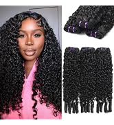 PINJUOO Burmese Curly Human Hair Bundles 20 22 24 Inch 100% Unprocessed Virgin Remy Hair 3 Bundle...