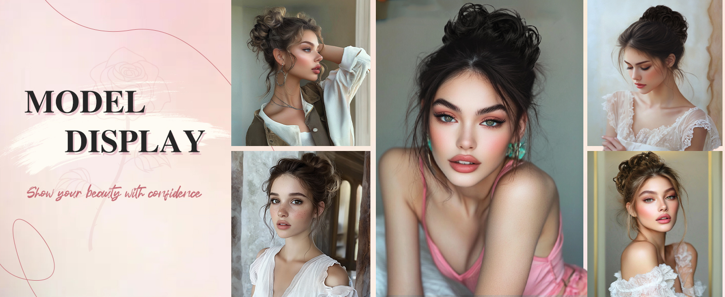 large messy bun hair piece human hair